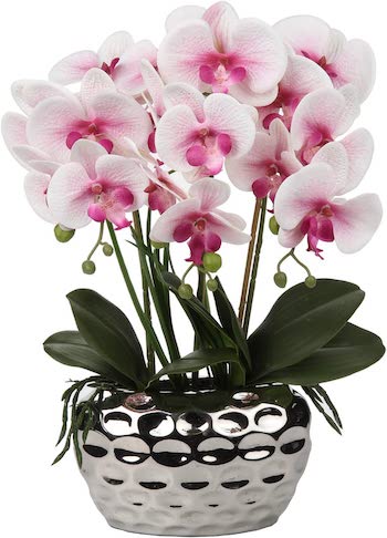 Orchidée artificielle rose haut de gamme