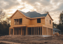 Maison individuelle en bois en cours de construction