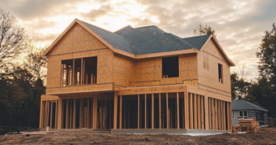 Maison individuelle en bois en cours de construction