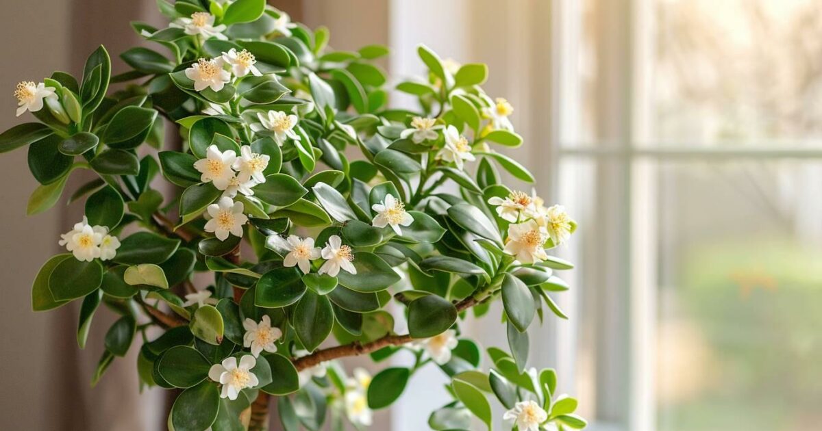 Arbre de jade en fleurs