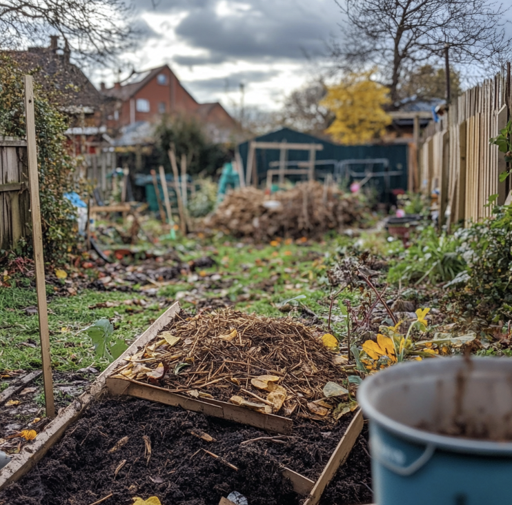 Compost dans un petit jardin