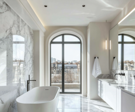 Marbre dans une salle de bain