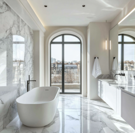 Marbre dans une salle de bain