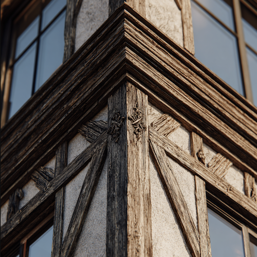 Colombage sur maison alsacienne