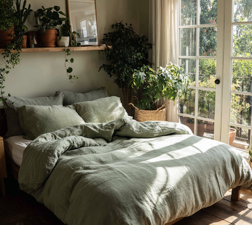 Chambre décoration vert sauge