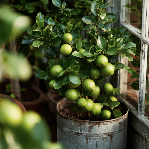Arrosage d'un citronnier en pot