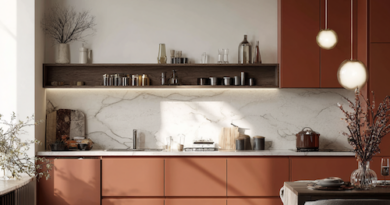 Cuisine terracotta et blanc moderne