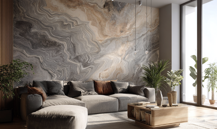 Papier peint panoramique dans un salon