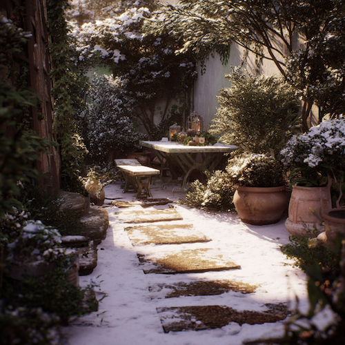 Voile d'hivernage au jardin